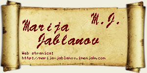Marija Jablanov vizit kartica
